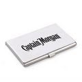 Stainless Steel Business Card Holder w/ Reflective Mirror